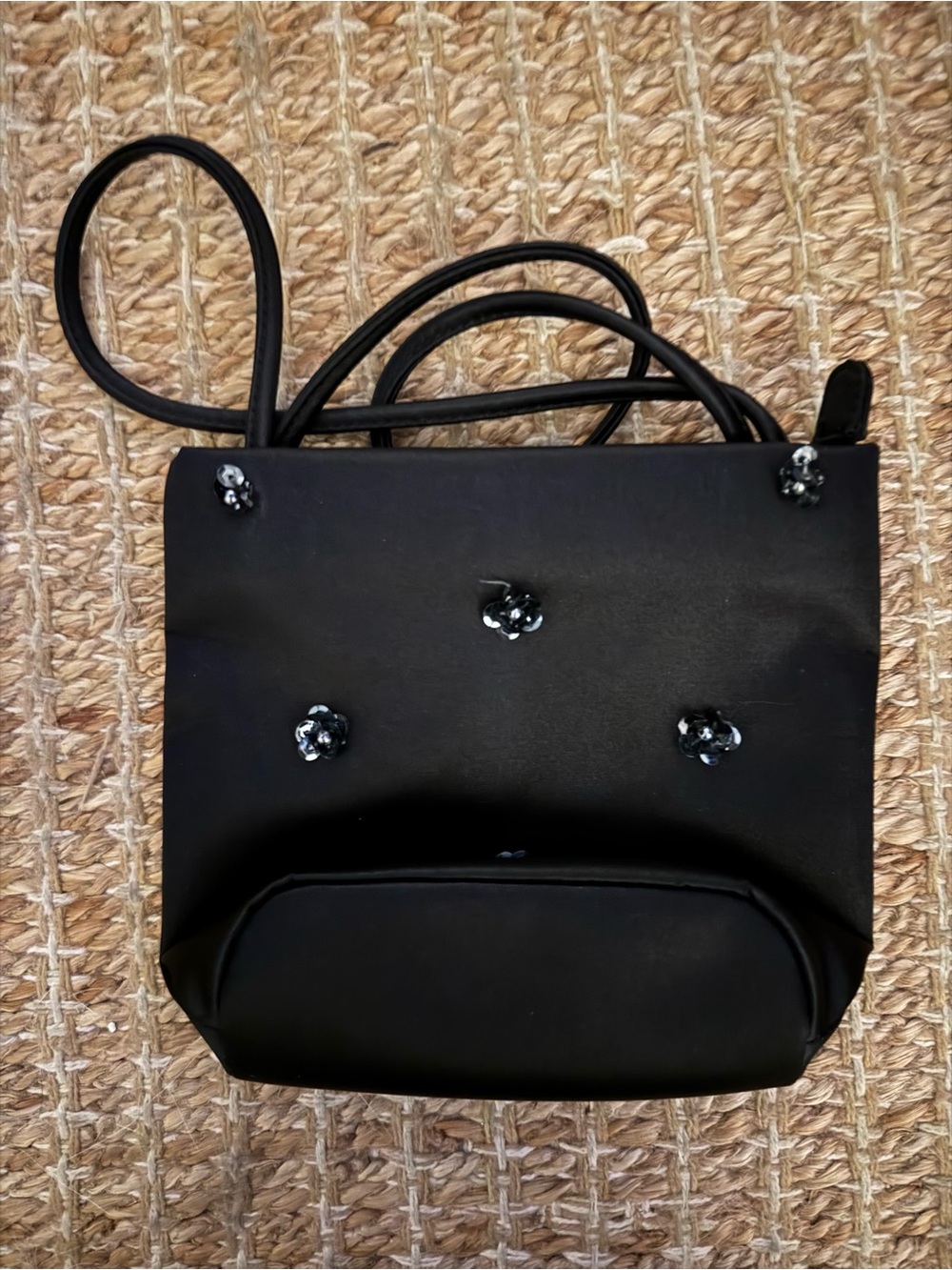 Black Floral Accent Bag